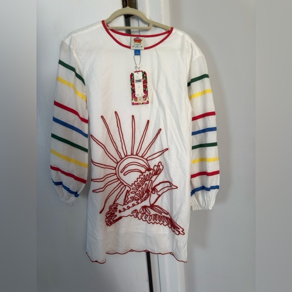 Farm Rio Long Sleeve Scallop Mini Dress - Picture 5 of 6